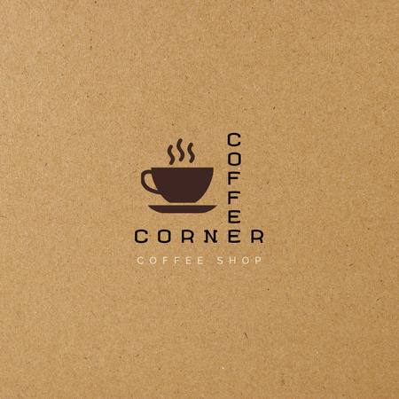 Coffee Shop Offer with Cup Logo Modelo de Design