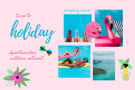 Summer Vacation Special Offer Mood Board Design Template