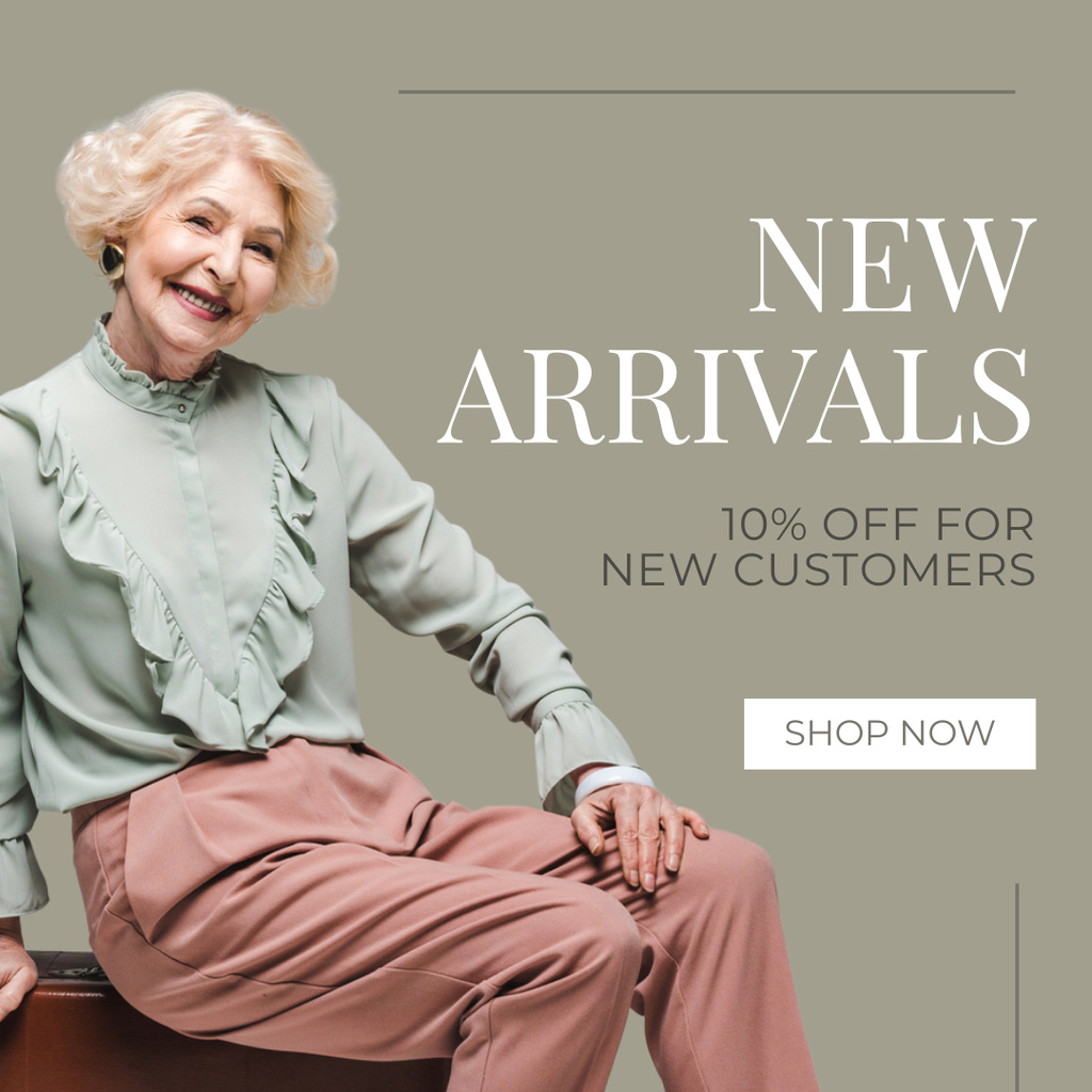 New Fashion Collection For Seniors With Discount Instagram Design Template