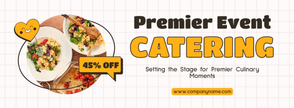 Event Catering with Discount Ad Facebook coverデザインテンプレート