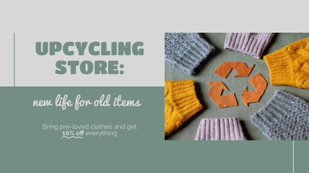 Upcycling Store Promotion With Discount And Sweaters Full HD video Πρότυπο σχεδίασης