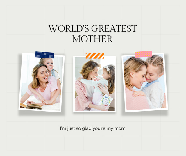 Mother's Day Greeting to Greatest Mom Facebook Design Template
