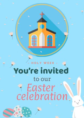 Easter Holiday Celebration Announcement Flayer tervezősablon