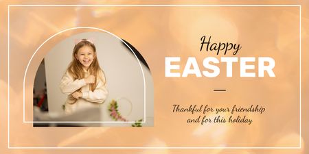 Platilla de diseño Happy Easter Holiday Greeting And Gratitude For Friendship Twitter