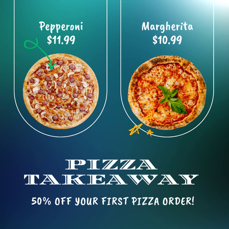 Appetizing Pizza Takeway With Discount For Order Animated Post – шаблон для дизайну