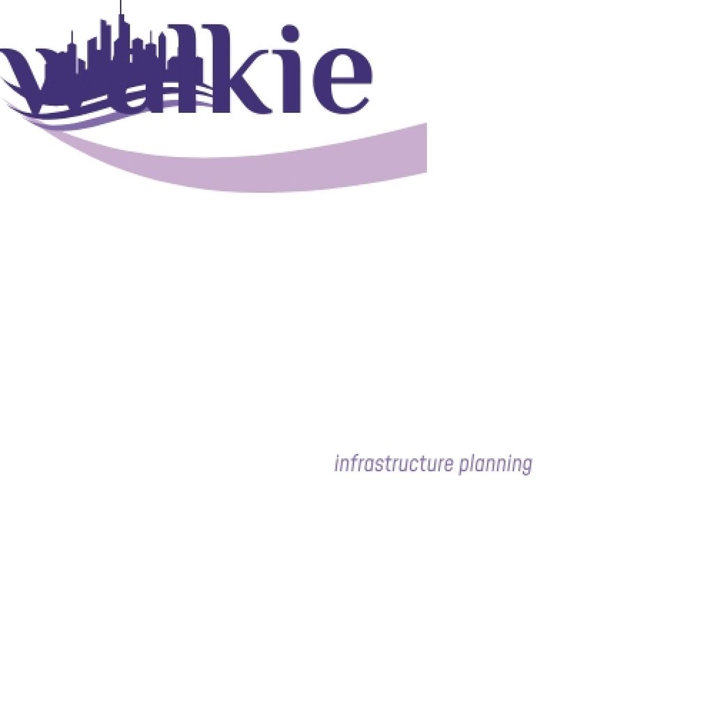 Modèle de visuel City Planning Company with Building Silhouette in Blue - Logo