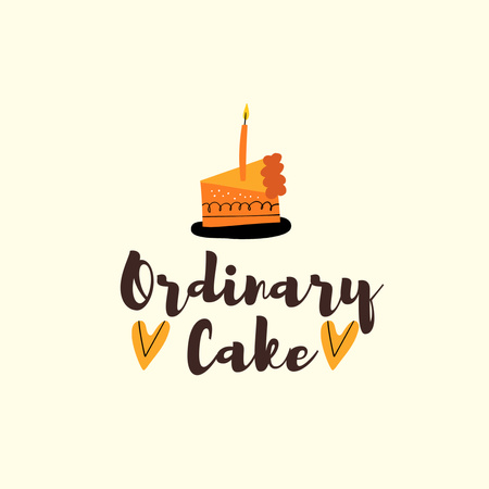 anúncio de padaria com ilustração de bolo Logo Modelo de Design