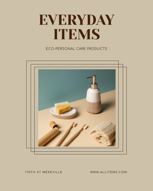 Modèle de visuel Offer of Eco-Personal Care Products with Soap and Toothpaste - Poster 16x20in