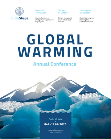 Global Warming Conference Announcement Poster 16x20in Modelo de Design