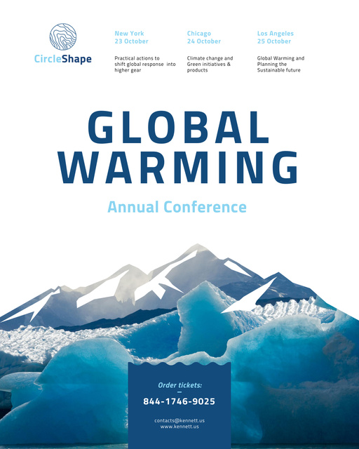Global Warming Conference Announcement Poster 16x20in Tasarım Şablonu