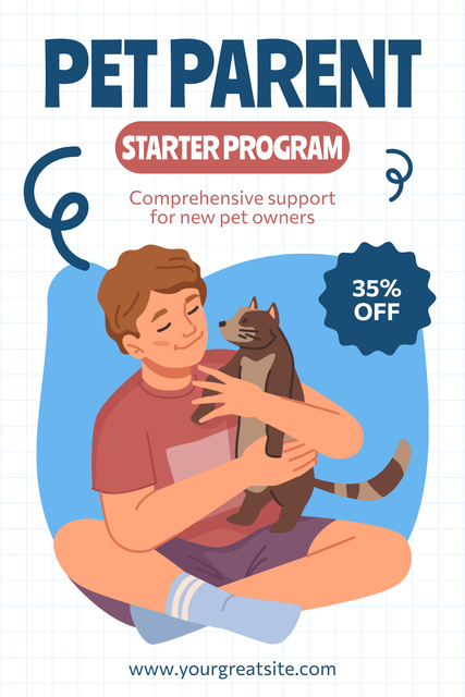 Modèle de visuel Pet Parent Beginner Program With Discount - Pinterest