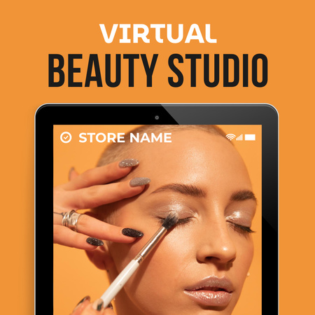 Beauty Makeup App for Young Woman Animated Post Design Template