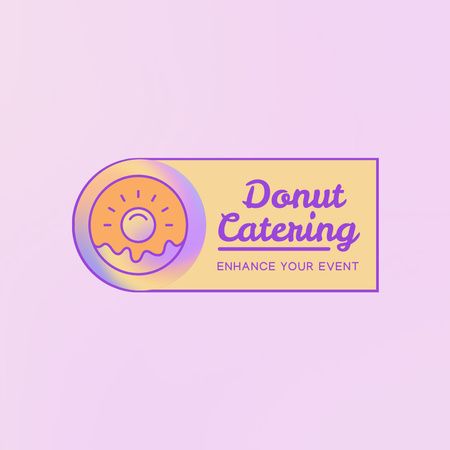 Oferta de loja de catering Yummy Donuts com slogan memorável Animated Logo Modelo de Design