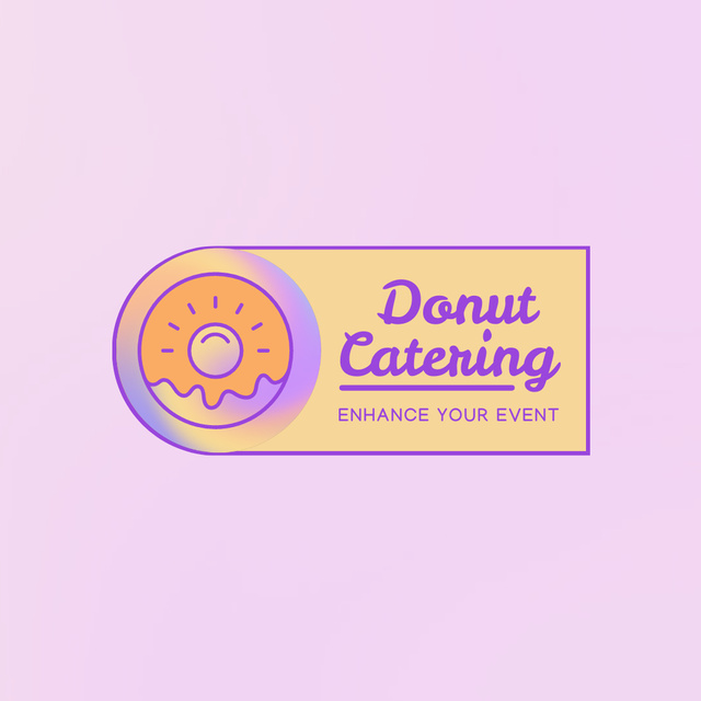 Yummy Donuts Catering Shop Deal with Memorable Slogan Animated Logo Šablona návrhu