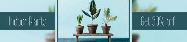 Discount Offer on Indoor Plants Ebay Store Billboard Πρότυπο σχεδίασης