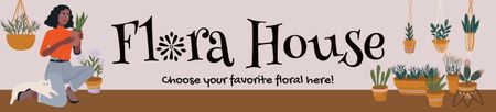 Floral Shop Ad with Florist Ebay Store Billboard Design Template