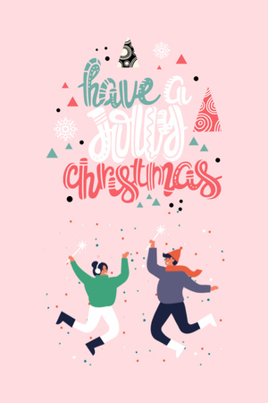 Plantilla de diseño de Christmas Holiday with Funny Friends Invitation 6x9in 