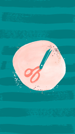 Ontwerpsjabloon van Instagram Highlight Cover van Illustration of Scissors