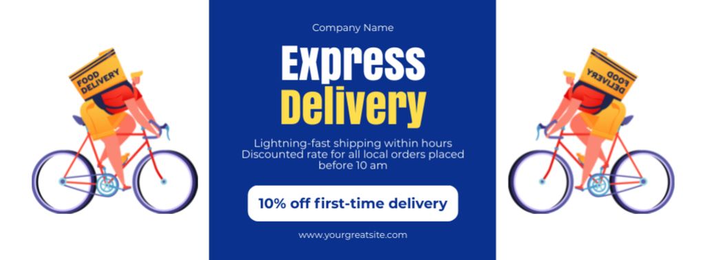 Discount on First-Time Delivery by Our Company Facebook cover Πρότυπο σχεδίασης