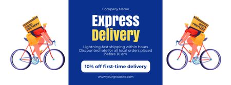 Discount on First-Time Delivery by Our Company Facebook cover Design Template