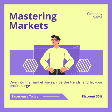 Template di design Tendenze e abilità di trading sul mercato azionario Instagram