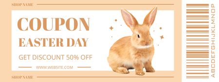 Easter Discount Offer with Fluffy Rabbit Coupon – шаблон для дизайну