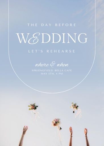 Wedding Day Announcement With Festive Bouquets 