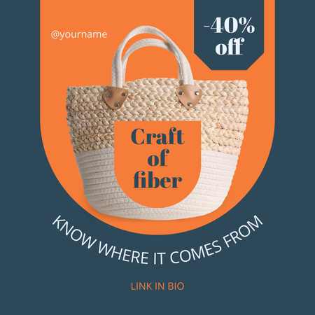 Craft Of Fiber With Discount Instagram Design Template