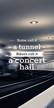 Bikers Riding in Road Tunnel Graphic Šablona návrhu