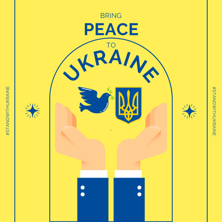 Modèle de visuel Apporter la paix en Ukraine - Instagram