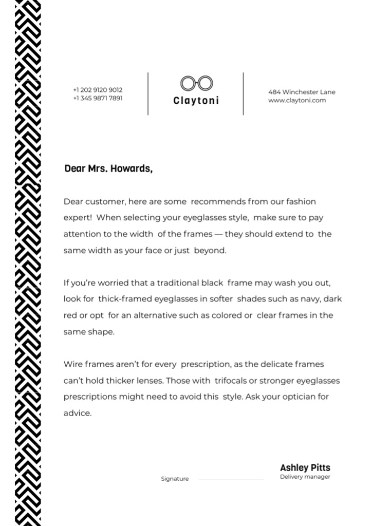 Fashion Expert Services Offer Letterhead – шаблон для дизайна