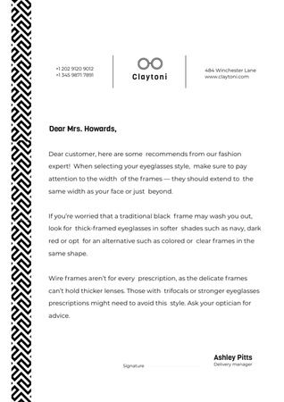 Fashion Expert Services Offer Letterhead – шаблон для дизайну