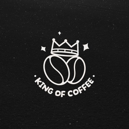 Cafe Ad with Coffee Beans and Crown Logo Modelo de Design