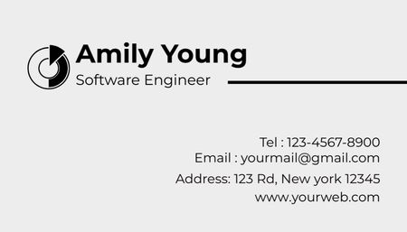 Software Engineer Skills Offer In White Business Card US Design Template