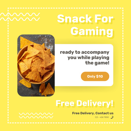 Designvorlage Snack For Gaming für Instagram