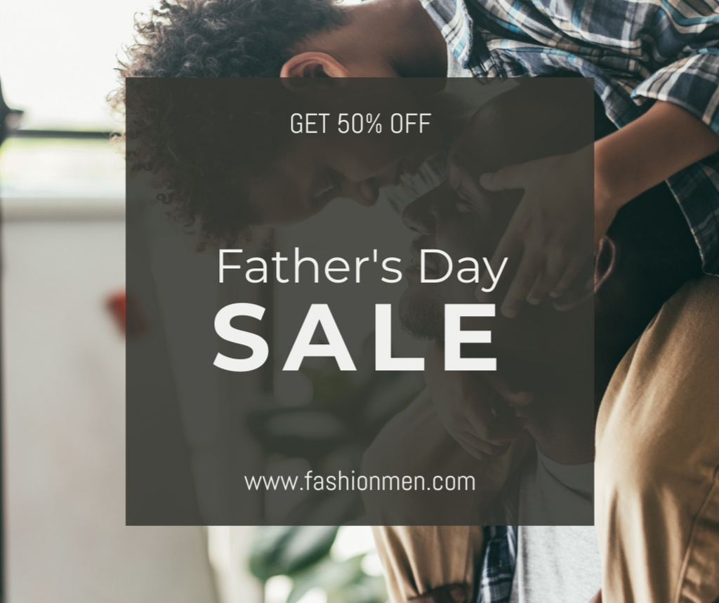 Father's Day Discount Announcement Facebook Tasarım Şablonu