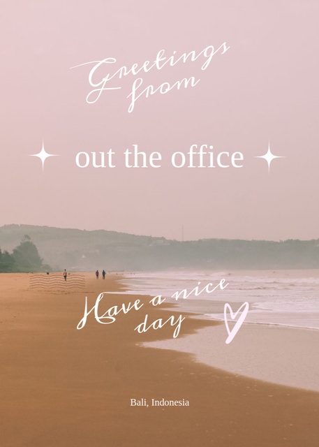 Greeting for Office Staff Postcard 5x7in Vertical Design Template