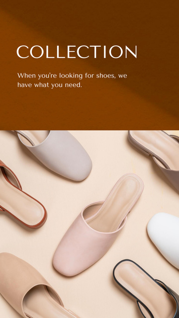 Fashion Ad with Stylish Female Shoes Instagram Story Modelo de Design