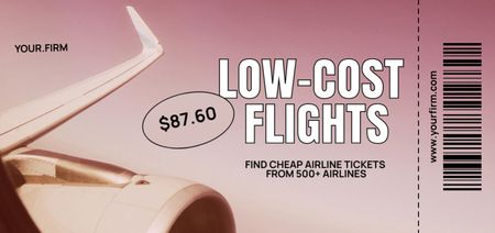 Charter Flights Ad with Airplane Turbine Coupon Din Large Design Template