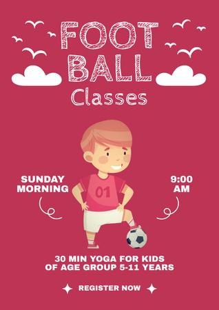 Football Classes for Kids Poster Design Template