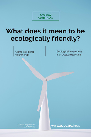 Advertisement of ecology club meeting Pinterest Design Template