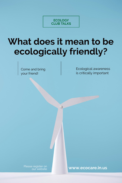 Advertisement of ecology club meeting Pinterestデザインテンプレート