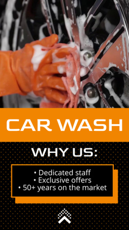 Kézi mosás tapasztalt autómosó szolgáltatásnak Instagram Video Story tervezősablon