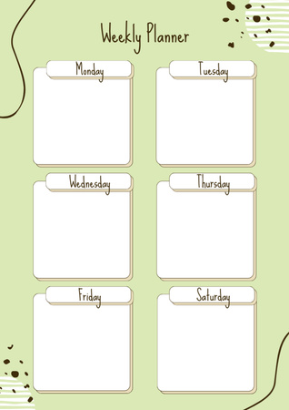 Personal Weekly Planner in Light Green Schedule Planner Modelo de Design