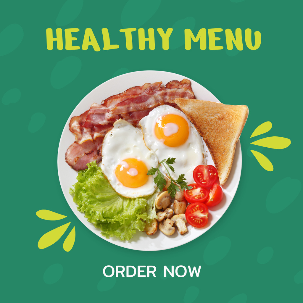 Modèle de visuel Order Healthy Menu - Instagram