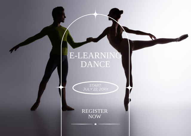 Awesome Online Dance Course Announcement Flyer A6 Horizontal Design Template