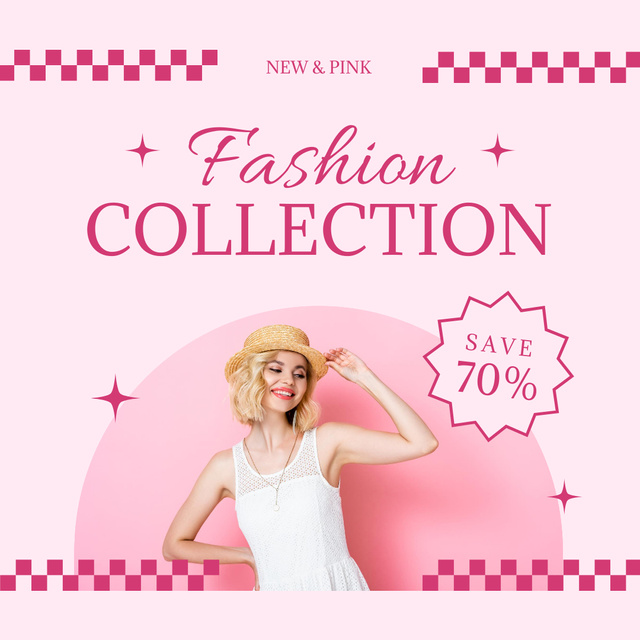 Romantic Pink Fashion Collection Instagram Design Template