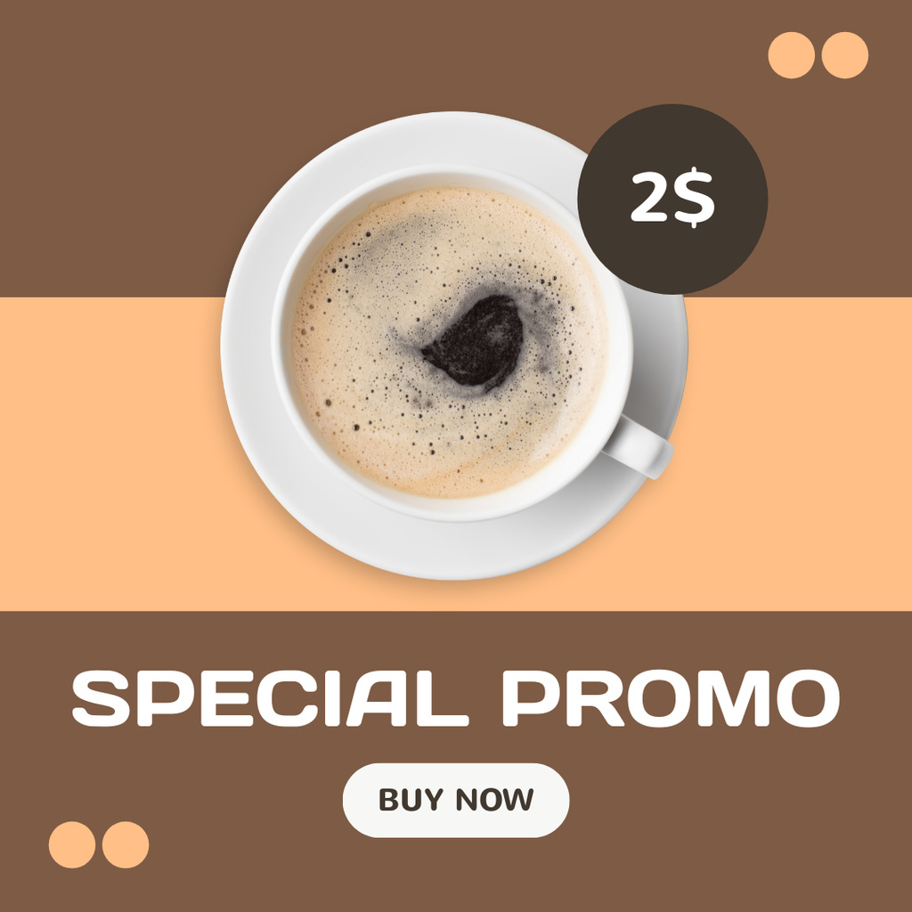 Ontwerpsjabloon van Instagram van Special Offer with Coffee Cup