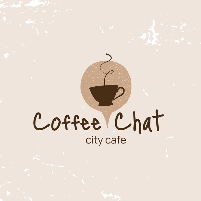 City Cafe Promo with Coffee Cup Logo 1080x1080pxデザインテンプレート