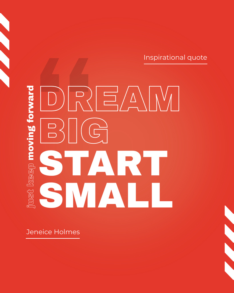 Quote about Dreaming Big with Inspiration Instagram Post Vertical Tasarım Şablonu